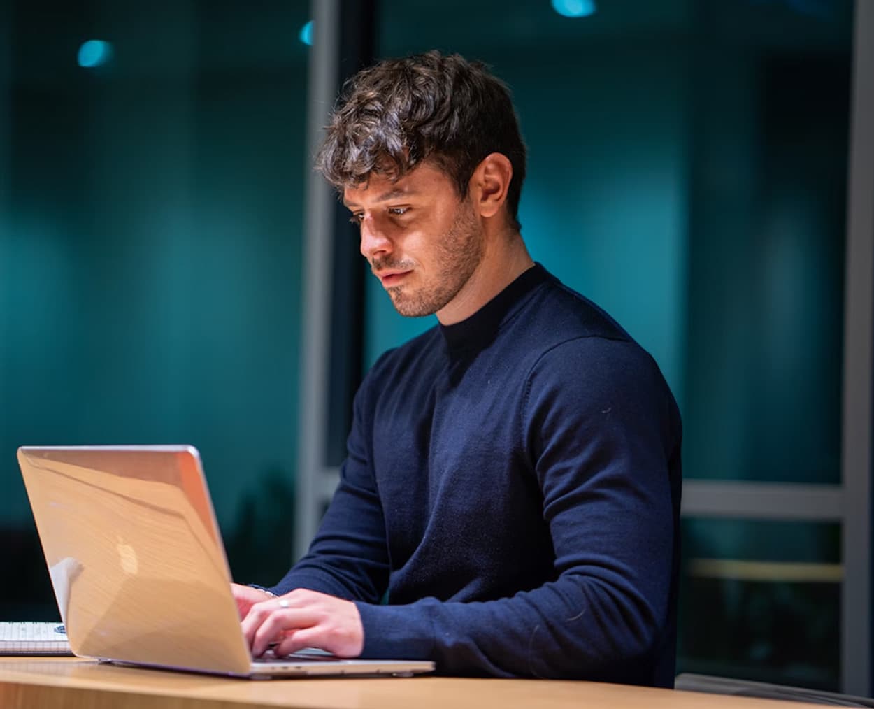 Person working on laptop